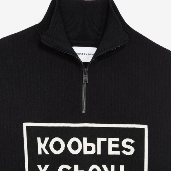 The Kooples BLACK AND WHITE SWEATER IN WOOL W/HIGH NECK - Picture 2 of 4